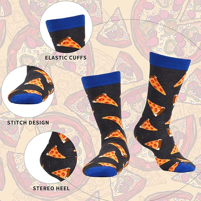 WeciBor Men's Dress Funny Crazy Colorful Novelty Combed Cotton Crew Socks 12 Pack - Size 7-10/10-13/13-15