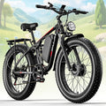 Electric Bike, 52V 25Ah 4000W Dual Motors, 24" Fat Tires Adult, 38mph Up to 110 Mile Range, Full Suspension, Hydraulic Brakes Class 3 Ebike, for Off-Road Mountain Riding Adventures