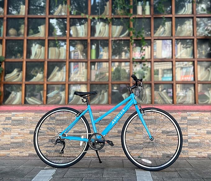 AVASTA Populus 700C Road Bike for Women with Kickstand, 15 17 Inch Lightweight Step Through Aluminum Alloy Frame, 7-Speed Drivetrain, Multiple Colors