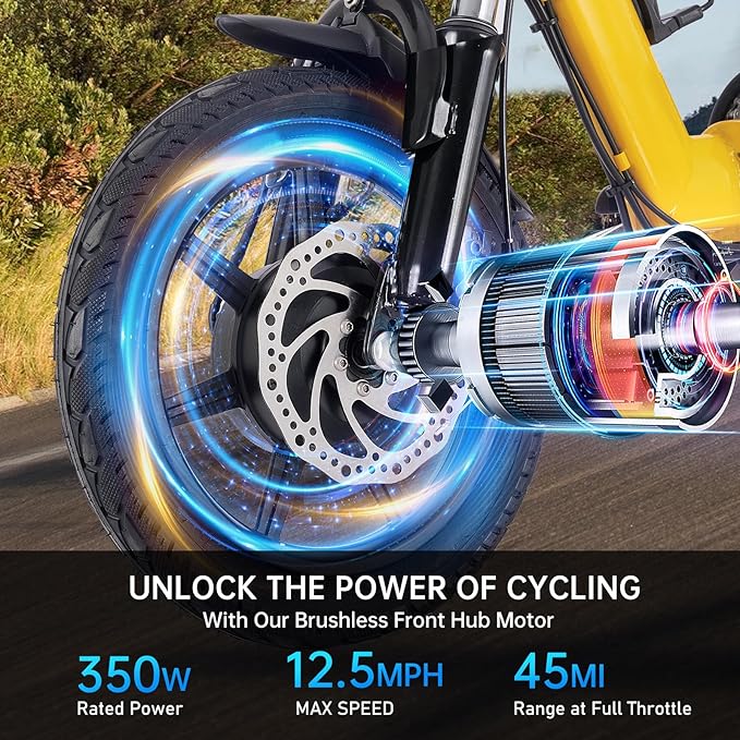 E Trike Electric Bike, 350W(Peak 500W) Brushless Motor Folding Trike, 2 Seats Ebike, 480Wh Removable Battery, Step-Thru 3 Wheel Electric Bicycle, Up to 45 Miles, Tricycle for Adults Parents