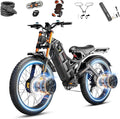 eAhora 2026 Romeo Pro 3 5600W 50Mph High-Torque Ebike, 60V 80Ah 250-Mile Long Range Electric Bike for Adults, Adjustable Air Suspension, 26'' Puncture-Proof Tire, UL 2849 Certified by TÜV
