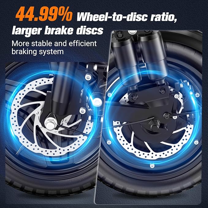 Electric Scooter Adults, 1300W/900W Peak Motor, Electric Scooter with Seat, 48V 13Ah/10.4Ah Battery, 14" Tires, 35/28 Miles Range, 20 MPH, 330 LBS Load, Dual Braking