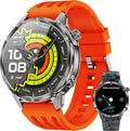 WalkerFit GPS Smart Watch for Men, Multi-Satellite Positioning, Full Metal Body, 520mAh Long Battery Life, 5ATM Waterproof with Bluetooth Call, 1.43” AMOLED Screen, for iPhone/Android, Orange