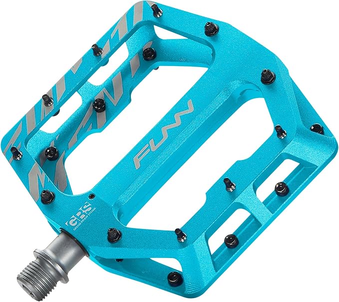 Funn Funndamental Flat Pedals - Wide Platform Bicycle Pedals for BMX/MTB Mountain Bike, Adjustable Grip for Outstanding Stability, 9/16-inch CrMo Axle