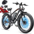 8000W Dual Motor Electric Bike for Adults, 48MPH Fast Ebike with 52V 36Ah Removable Battery, Up to 100 Miles Long Range, 24/26 Inch Fat Tire, Shimano 7-Speed, Shock Absorber Commuter E-Bike