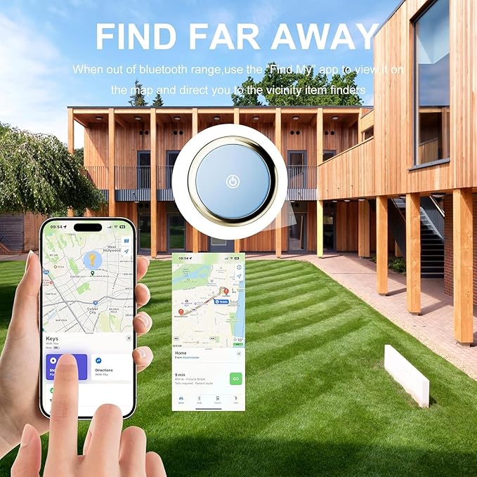 Bluetooth Tracker Item Finders Work for Apple Find My (iOS Only) APP GPS Tracker for Dogs Cats Luggage Keys Backpack Satchel Etc (Black&Blue, 2Pack)