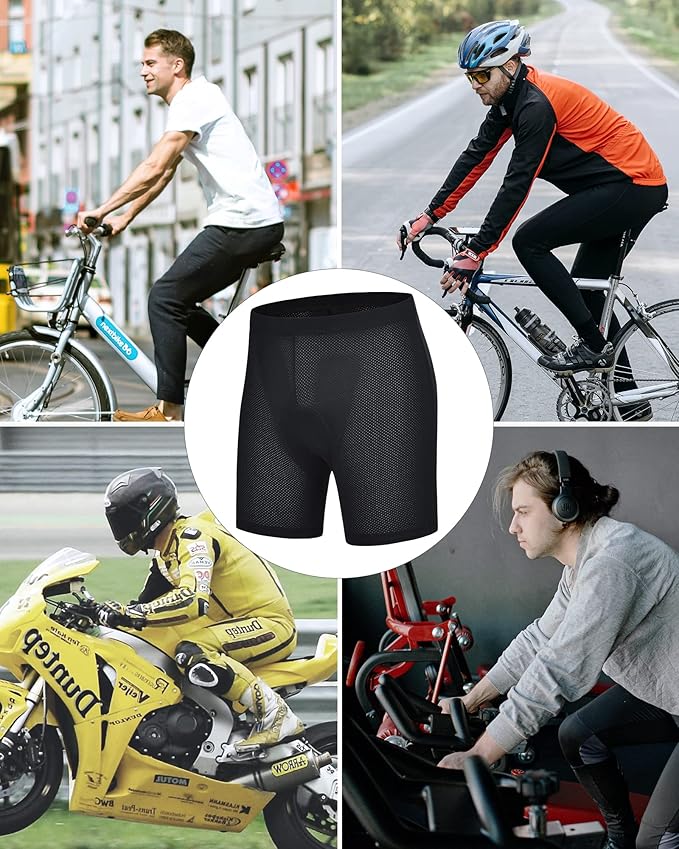 Padded Cycling Shorts Men's Cycling Underwear with 3D Padding Biking Bicycle Shorts Shock Absorb Comfortable Lightweight