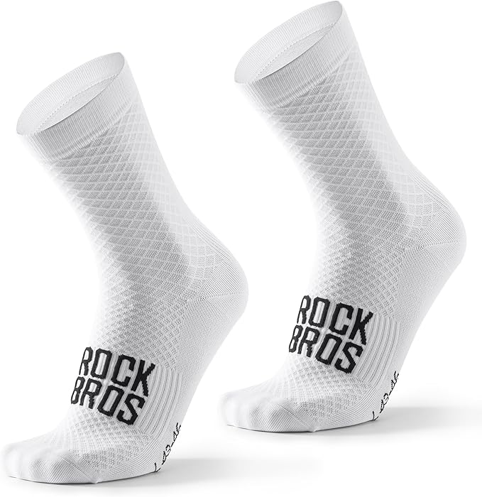 ROCKBROS Cycling Socks for Men Women Breathable Wicking Bike Socks, Compression Fit, Tall Crew, Road to Sky Series
