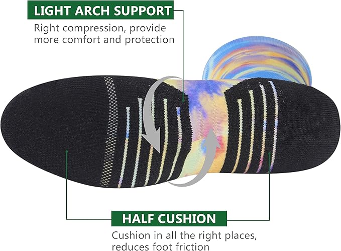 HUSO Hiking Socks Men Women Fashion Novelty Digital Printing Sports Crew Socks 3, 4 Pairs