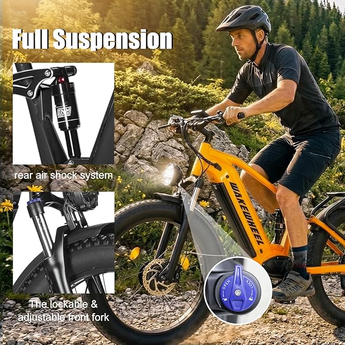 8000w Electric Bike for Adults, 60V 32Ah Battery Ebike, Fat Tire & Long Range Electric Bicycles, 210Nm Mountain Bike Full Suspension, Hydraulic Brake Electric Bicycle