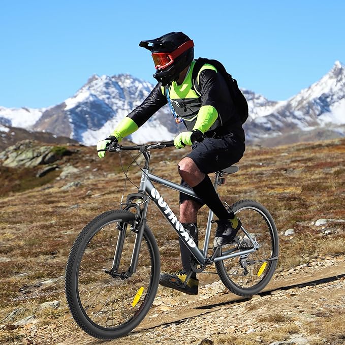 Outroad 26 Inch Comfort Mountain Bike,7-Speed/High-Carbon Steel Adult Bike with V Brakes, Adjustable Ergonomic Seat Bicycle for Men and Women
