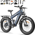 FREESKY Dual Battery Electric Bike for Adults, 48V 41AH 160 Miles Long Range E Bike, 4000W Motor 40MPH+, 26" Fat Tire Fast Mountain EBike, Full Suspension & Hydraulic Brakes, UL 2849 Certified by TÜV