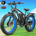 9000W Dual Motor Ebike for Adults Men 45MPH - Fast Electric Bike with 52V 34Ah Battery Up to 100 Miles,Lockable Suspension 24" Fat Tire Electric Bicycle for Off-Road Mountain Snow Commuter