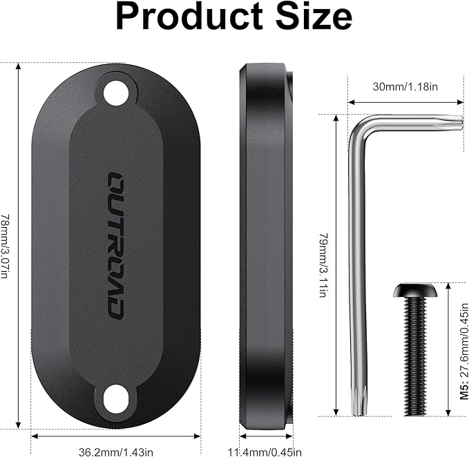 CITYWAY for SmartTag2 Bike Mount, IPX8 Waterproof Bike GPS Tracker Holder for Galaxy Smart tag2, Hidden Under Bottle Cage or Alone, Extended M5 Black Safety Screws with Driver (1 Pack-Black)