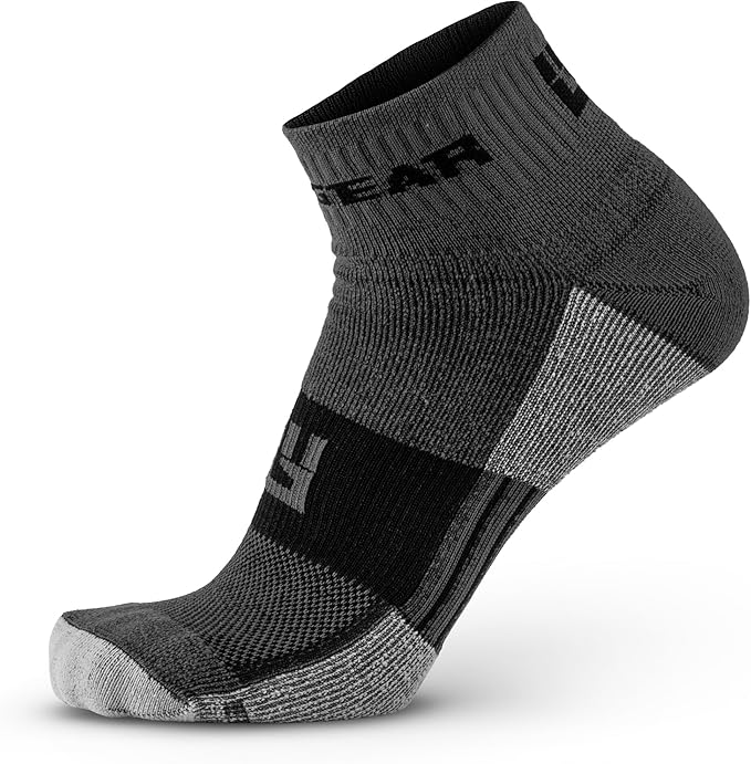 MudGear Quarter Crew Trail Socks, Blister-Resistant, Sweat-Resistant & Quick-Drying, Cushioned Footbed, Made in USA, 2-Pack
