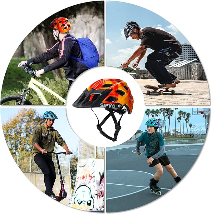Kids Bike Helmet for Boys and Girls Ages 8-14 Adjustable Youth Helmet with Detachable Visor Lightweight, Safe & Stylish Cycling Bicycle Helmets for Kids 54-57cm