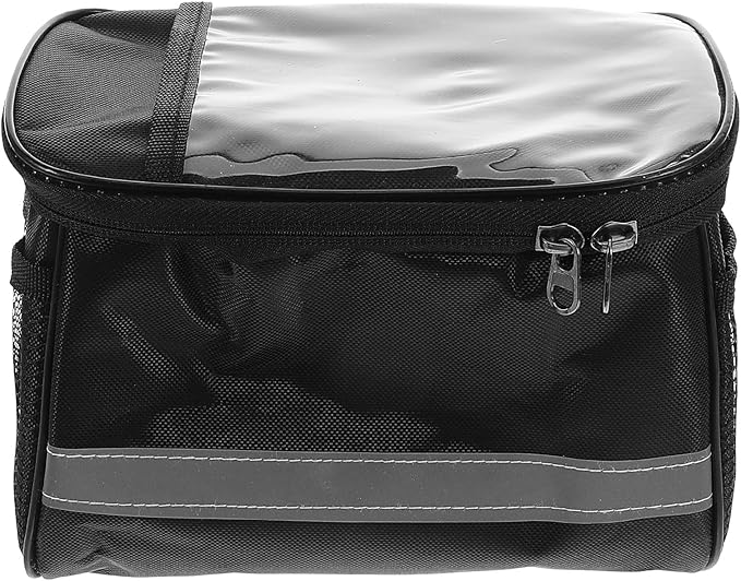 Veemoon Bicycle Handlebar Bag and Top Tube Storage Pouch Black Waterproof Cycling Bike Front Beam Bag for Road and Mountain Bikes, Compact Riding Accessory for Outdoor Cycling
