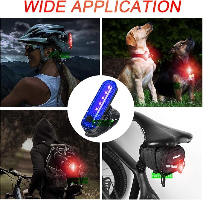 2 Pack USB Rechargeable LED Bike Tail Light Bicycle Rear Cycling Night Essential Reflector Seat Back Safety Lamp Waterproof Bright Warning Flash MTB Light for Men Women Kids