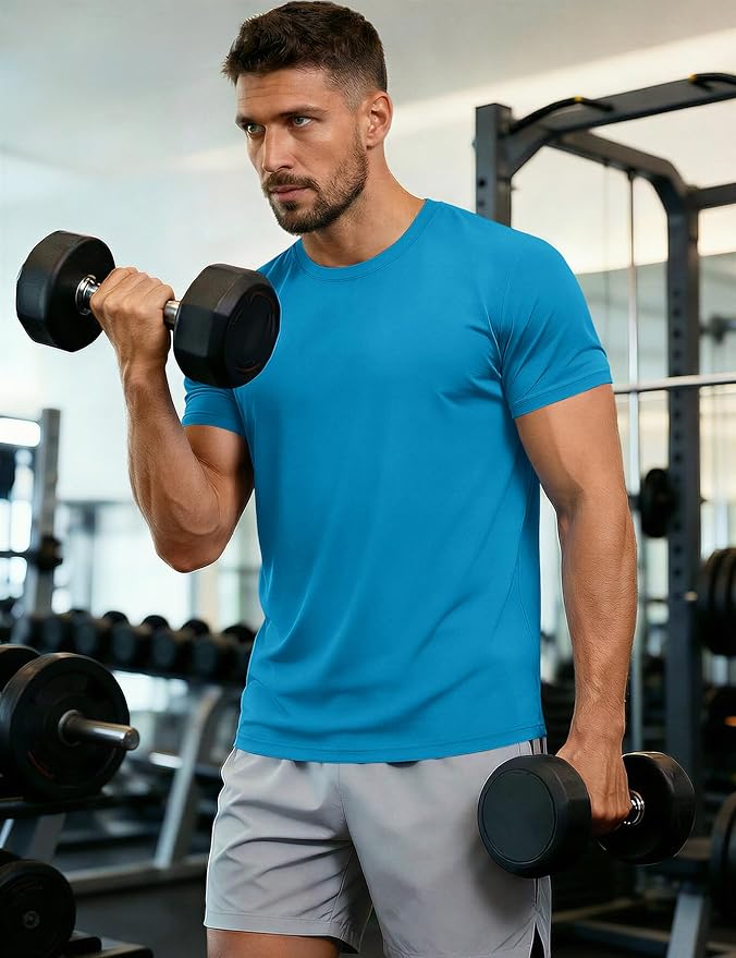 MAGCOMSEN Men's Short Sleeve UPF 50+ T-Shirt Quick Dry Workout Athletic Running Swim Tops Tee Rash Guard Performance Shirts