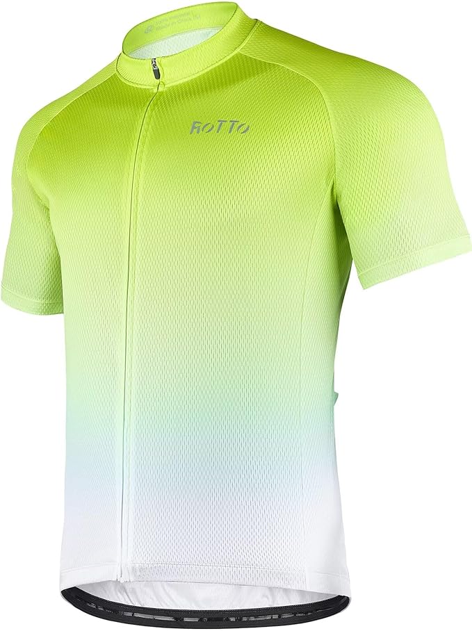 ROTTO Cycling Jersey Mens Bike Shirt Short Sleeve Gradient Color Series