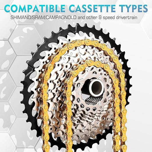 BUCKLOS 6/7/8/9/10/11/12 Speed Bike Chain, High Performance Lightweight Bicycle Chains for Road Bike/Mountain Bike/Ebike,Compatible with Shimano, SRAM, Campagnolo Silver/Gold