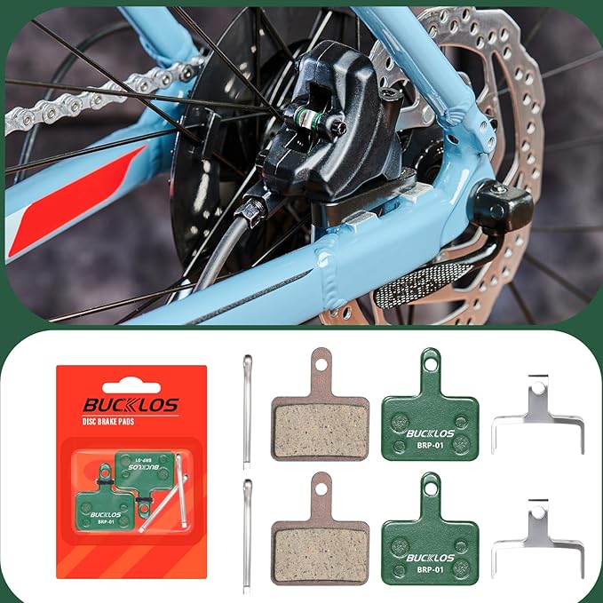 BUCKLOS Bike Disc Brake Pads for TRP Tektro Shimano MT200 Deore Br-M575 M525 M515 T615 T675 M505 M495 M486 M485 Ridstar Q20,Bicycle Disk Brakes Pads for Mountain Bike/Electric Bike/Road/Scooter/Ebike