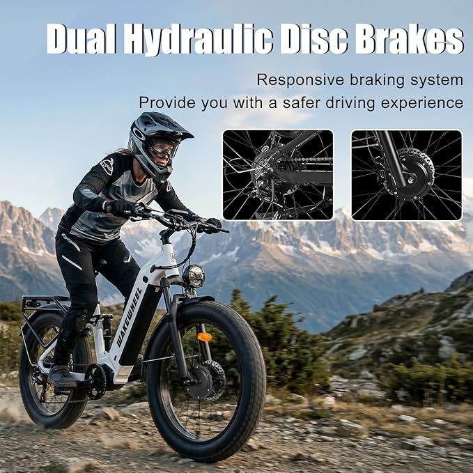 8000w Electric Bike for Adults, 60V 32Ah Battery Ebike, Fat Tire & Long Range Electric Bicycles, 210Nm Mountain Bike Full Suspension, Hydraulic Brake Electric Bicycle