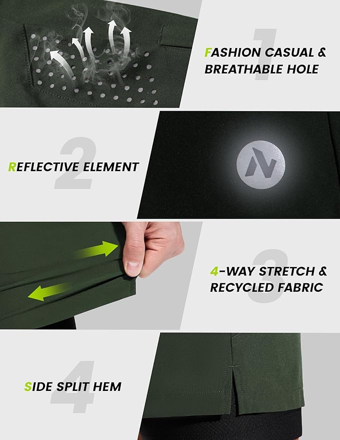 Nepest Men's Mountain Bike Shorts 4D Padded Cycling Bicycle Biker Riding Loose-fit Gel Padding MTB Shorts Zipper Pockets
