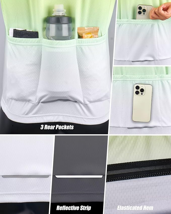 ROTTO Cycling Jersey Mens Bike Shirt Short Sleeve Gradient Color Series
