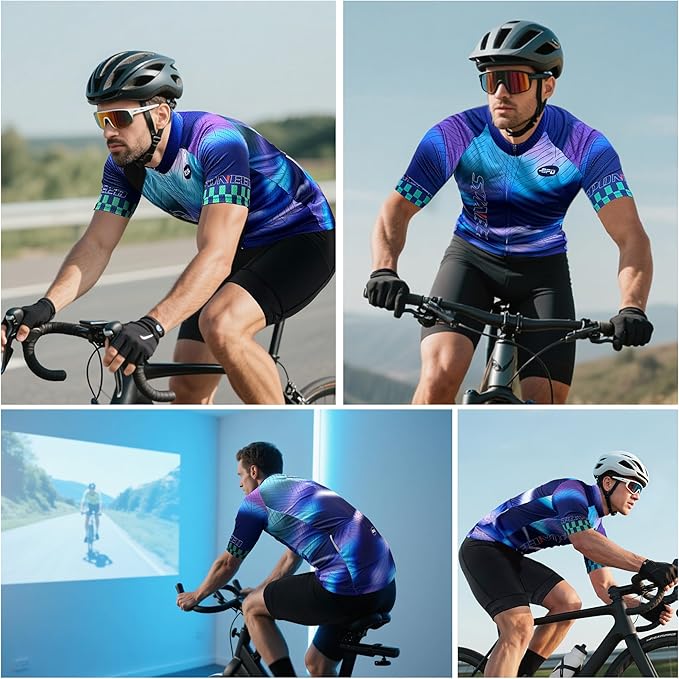 sponeed Cycling Jersey Short Sleeve Suits Men Bike Clothing Road Bicycle Shorts Padded Outfits