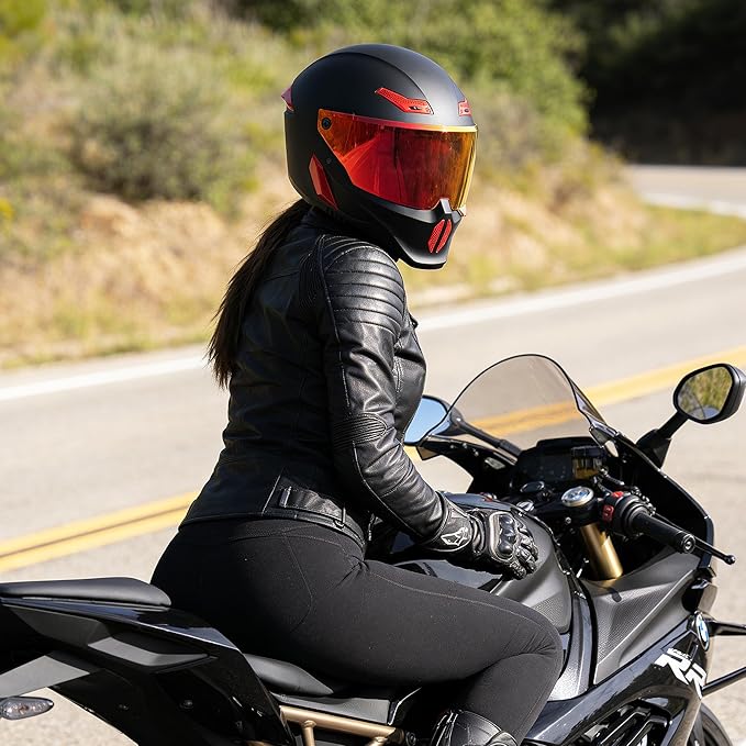Motorcycle Helmets for Adult Men Women,Full Face Motorcycle Helmet,MG666 DOT Approved Motorbike Racing Street Bike Helmets with Two Visors