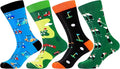 WeciBor Men's Dress Funny Crazy Colorful Novelty Combed Cotton Crew Socks 12 Pack - Size 7-10/10-13/13-15
