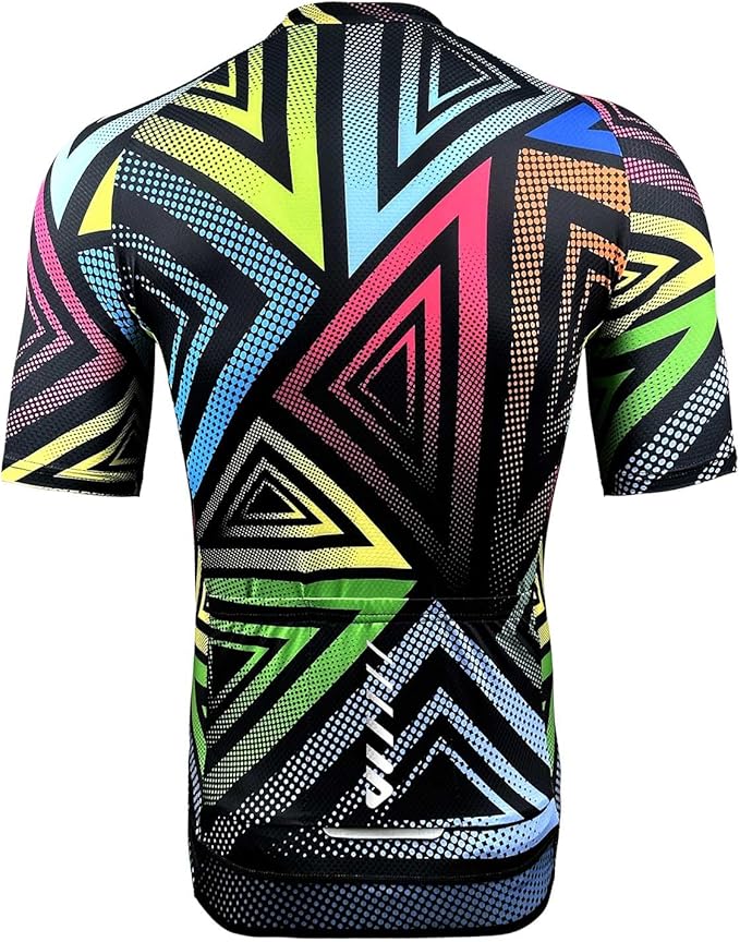 Wulibike Men's Cycling Jerseys Short Sleeve Bike Biking Shirts Full Zip with Pockets Road Bicycle Clothing