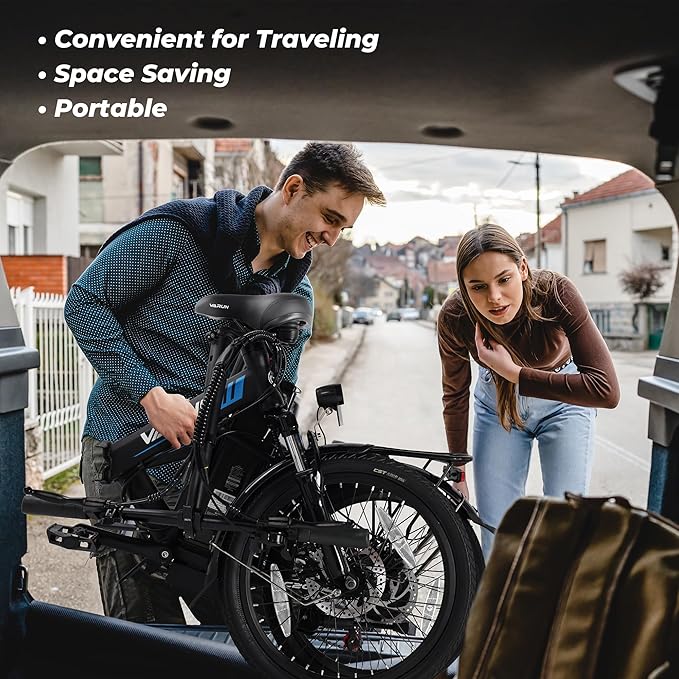 VARUN Electric Bike - Peak 500W Folding Ebike for Adults, 36V Removable Lithium Battery, 20" Foldable Electric Bicycle Up to 40 Miles 20MPH, Compact Commuter E-Bike for Women & Men