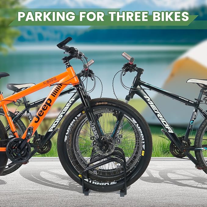 Bike Floor Rack Bike Floor Parking Bicycle Parking Rack Bike Storage Stand Bike Floor Stand Bicycle Storage Organizer for Mountain Bike, Road Bike Fit 22-28" Wheel Stand Tire Width 2.2"