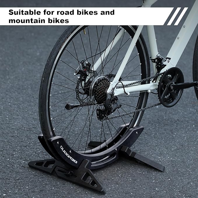 Bike Stand Floor Rack, Universal Adjustable Bicycle Parking Stand for Home/Garage/Garden, Mountain, Road, MTB, E-Bike, Scooter, 30-80mm Wide Bicycle Tires (Black)