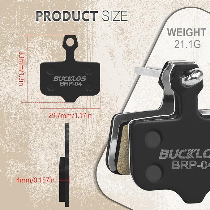 BUCKLOS Bike Disc Brake Pads-Bicycle Disk Brake Pads for Sram Avid Elixir E1 E3 E5 E7 E9 ER ER CR Mag Level TL T Sram XX X0 X7 X9 XXWC DB1 DB3 DB5 for Mountain Bike/Ebike/Road Bike/Scooter
