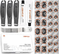 Bike Tire Repair Kit for Road & Mountain Bikes, Portable Inner Tube Patch Kit with Vulcanizing Patches, Glue & Rim-Safe Levers