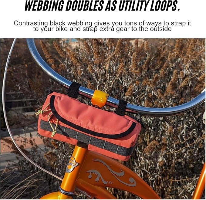 Handlebar Bag (Bikeday Cake) | 2 Liter Capacity | Spacious Bike Bag w/ 2 Extra Long Buckle Straps & 1 Hook-and-Loop Strap | Water Resistant Front Basket | Bike Accessories | Made in USA