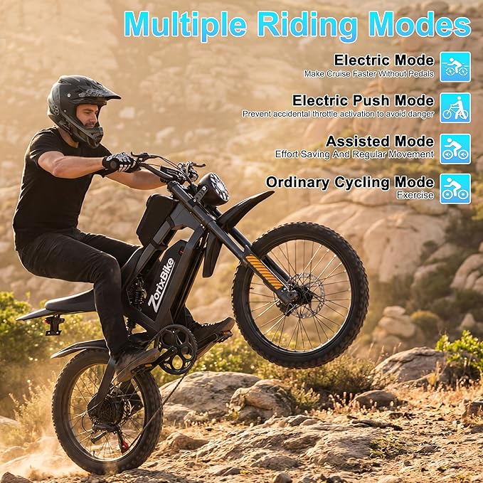 Electric Bike for Adults,48V 20AH - Peak Power 1500/3000W Brushless Motor Electric Bicycle - Max Speed 31-35MPH - Max 80 Miles Range - 20" x 4.0" Fat Tire Dirt E-Bike,7-Speed - UL 2849