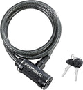 Kryptonite Parkview Bike Lock Cable, 6ft. x 12mm Braided Steel Cable Anti-Theft Security Bicycle Lock with Keys for Outdoor Equipment, Bicycles, Scooters, Fence, Gate
