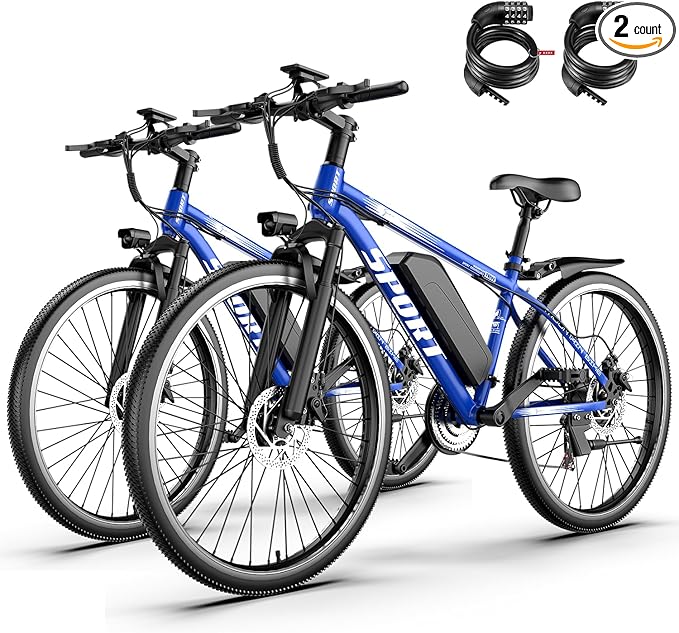 ASKGO Electric Bike for Adults, 1500W Peak Motor, 25Mph, 65Miles, 48V 10AH Removable Battery, 26“ Mountain Ebike with 7-Speed Gear for Beach Snow Commuter