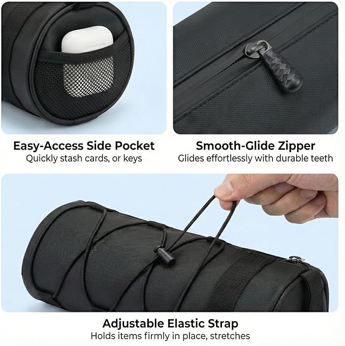 2.5L Bike Handlebar Bag, Waterproof Bicycle Front Bag with 2-Point Secure Straps, Lightweight Bike Pouch for Mountain Road Bikes and Commuting, Black 9.25 x 4.33 inch