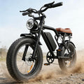 RKJ Electric Bike for Adults, 2200W, 35MPH, 75 Miles, 48V 15.6AH Removable Battery, 7-Speed, 3 Modes, Full Suspension, Dual Disc Brakes, 20" All-Terrain Fat Tires, UL 2849 Certified E Bike