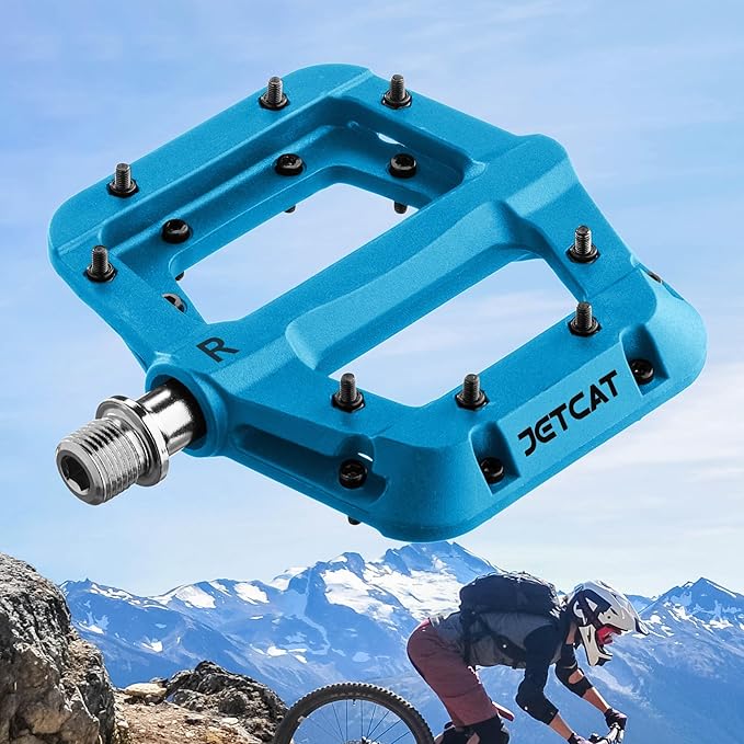 Mountain Bike Pedals Flat - MTB Pedals Flat, Bicycle Pedals for BMX/MTN/Road/Gravel/EBike, BMX Pedals, Platform Pedals, Adults & Kids Bike Replacement Upgrades Parts 9/16