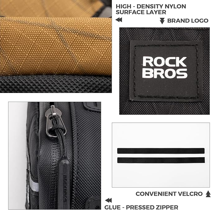 ROCKBROS Bike Frame Triangle Pouch - Waterproof Small Bicycle Bag for Men, Women, Boys, Girls - Road, Folding Bike Accessory