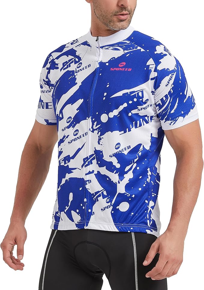 Men Bike Jersey Short Sleeve Road Cycling Shirts Biking Tops Moisture Wicking