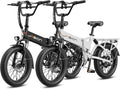 Jasion EB7 Foldable Electric Bike for Adults, 1200W Peak 20" Fat Tire, 48V Removable UL-Certified Battery, 28MPH 55 Mi Range Commuter Electric Mountain Bike with Dual Suspension for City,Beach,Snow