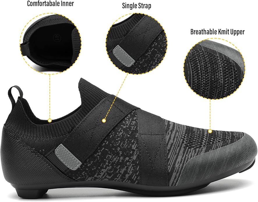 Unisex Cycling Shoes Compatible with Peloton Bike & SPD Indoor Road Riding Biking Bike Shoes with Delta Cleats Included for Men Women