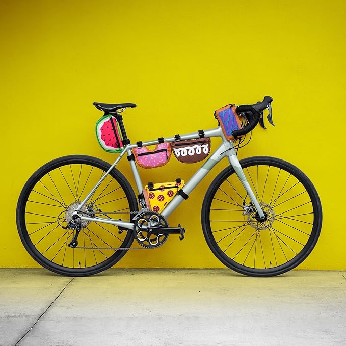 Snack! Top Tart Bike Bag – Purple Bicycle Accessory Pouch – Bike Stem and Handlebar Pouch Bag – Compact Phone Holder for Bikes and E-bikes – Cute and Fun Accessory for Bicycle Riders